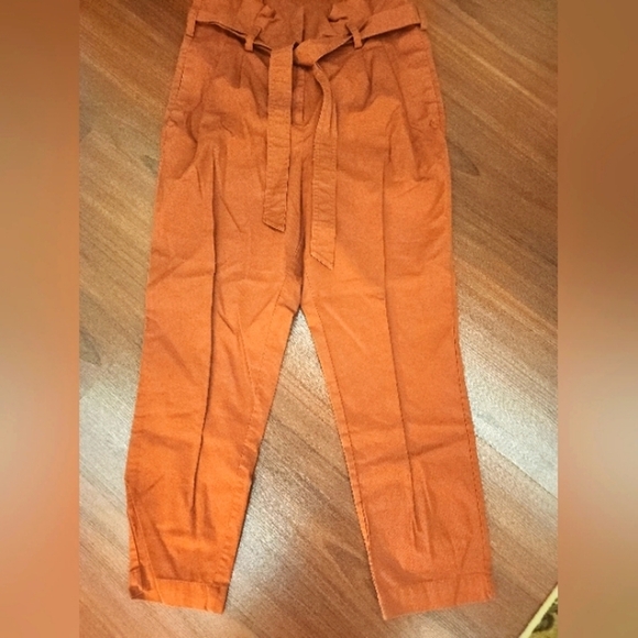 Prolouge paper bag Women's rust Orange Trousers size 8 NWOT - Picture 2 of 8